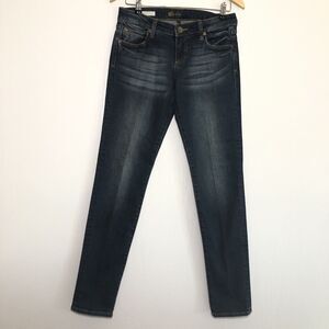 Kut From The Kloth Jeans Women's 4 Blue Diana Skinny Mid Rise Denim Whiskering